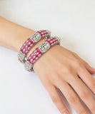 Ruby Crystal Charm Bangles