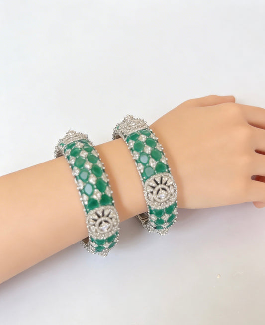 Emerald Crystal Charm Bangles