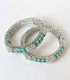 Emerald Crystal Charm Bangles