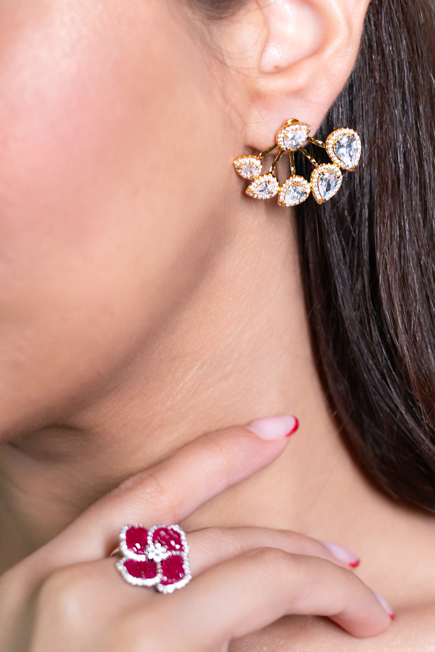 Celeste Diamond Fan Earrings – Yellow Gold