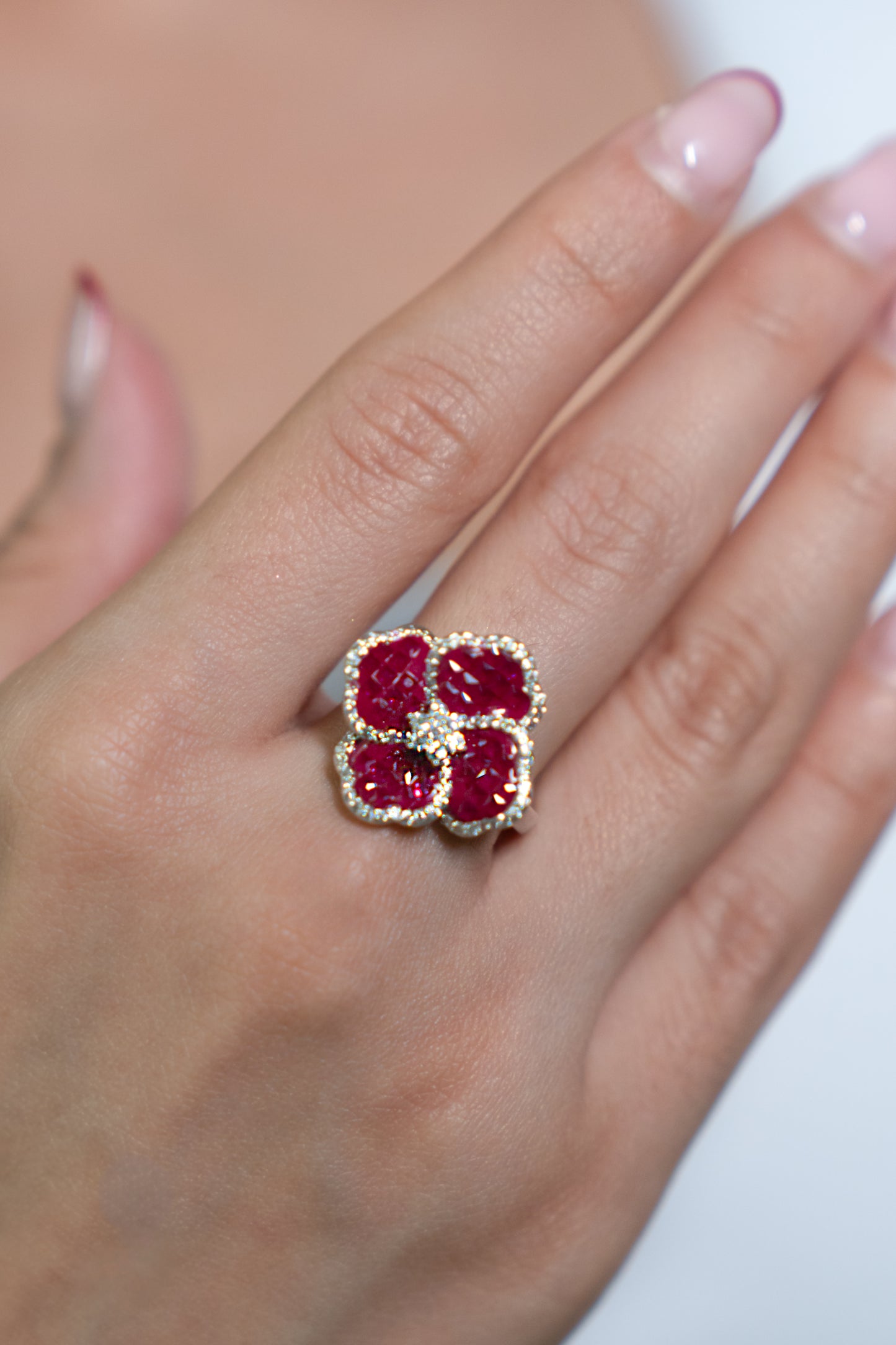 Ruby Blossom Statement Ring