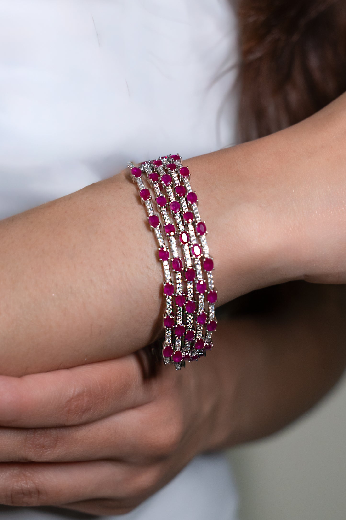 Fuschia Sapphire Tennis Bracelet