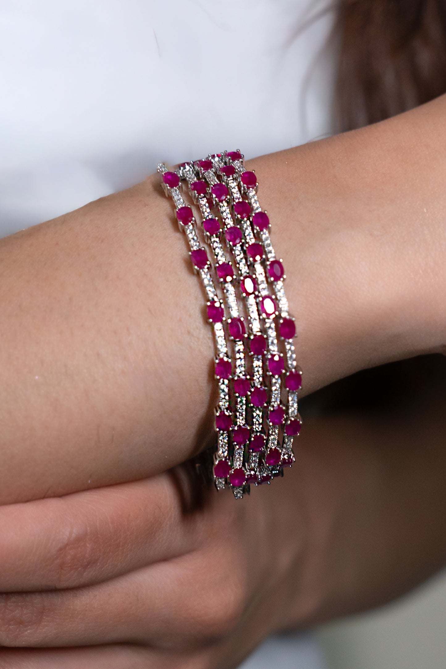 Fuschia Sapphire Tennis Bracelet