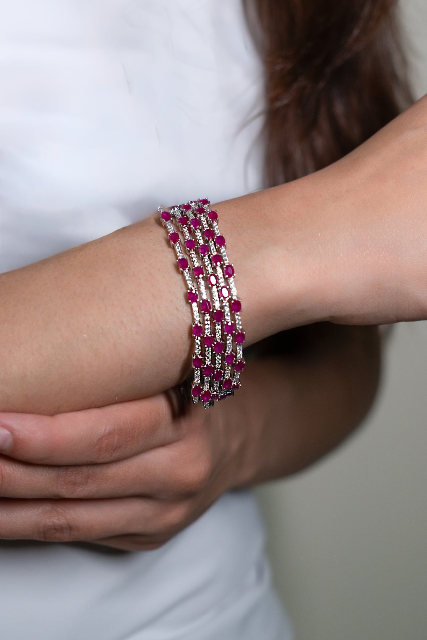 Fuschia Sapphire Tennis Bracelet