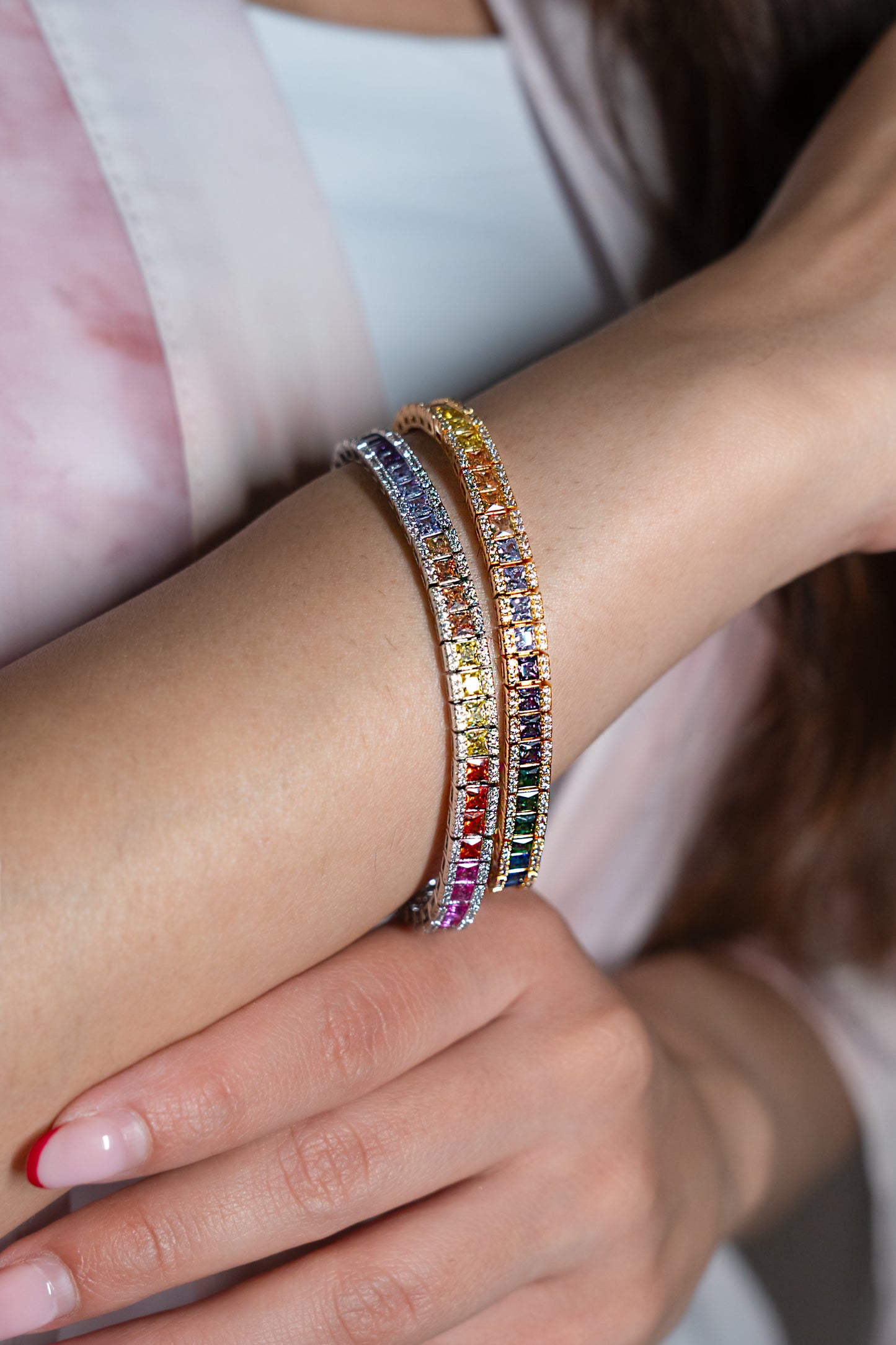 Rainbow Sapphire Tennis Bracelet