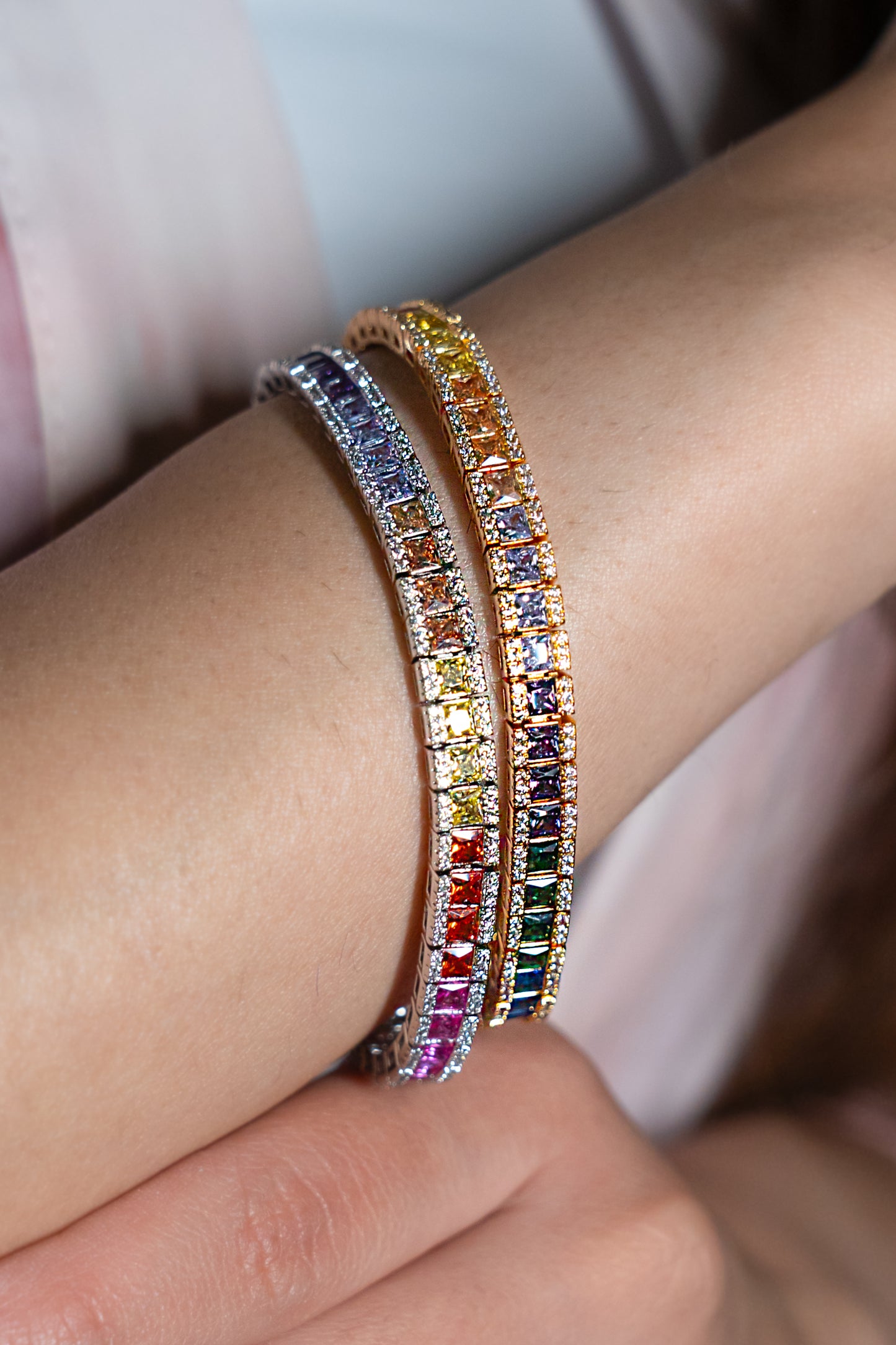 Rainbow Sapphire Tennis Bracelet