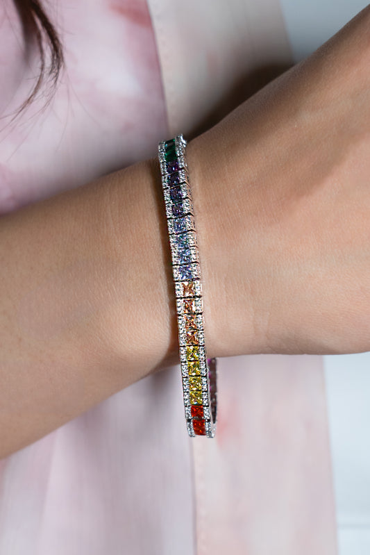 Rainbow Sapphire Tennis Bracelet