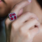 Ruby Blossom Cocktail Ring