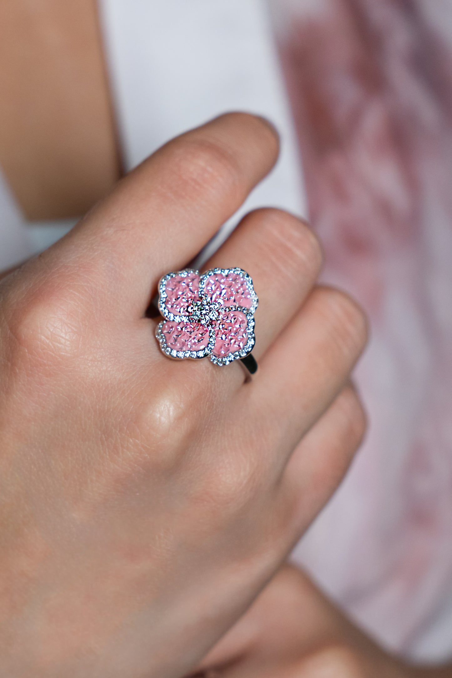 Pink Blossom Cocktail Ring
