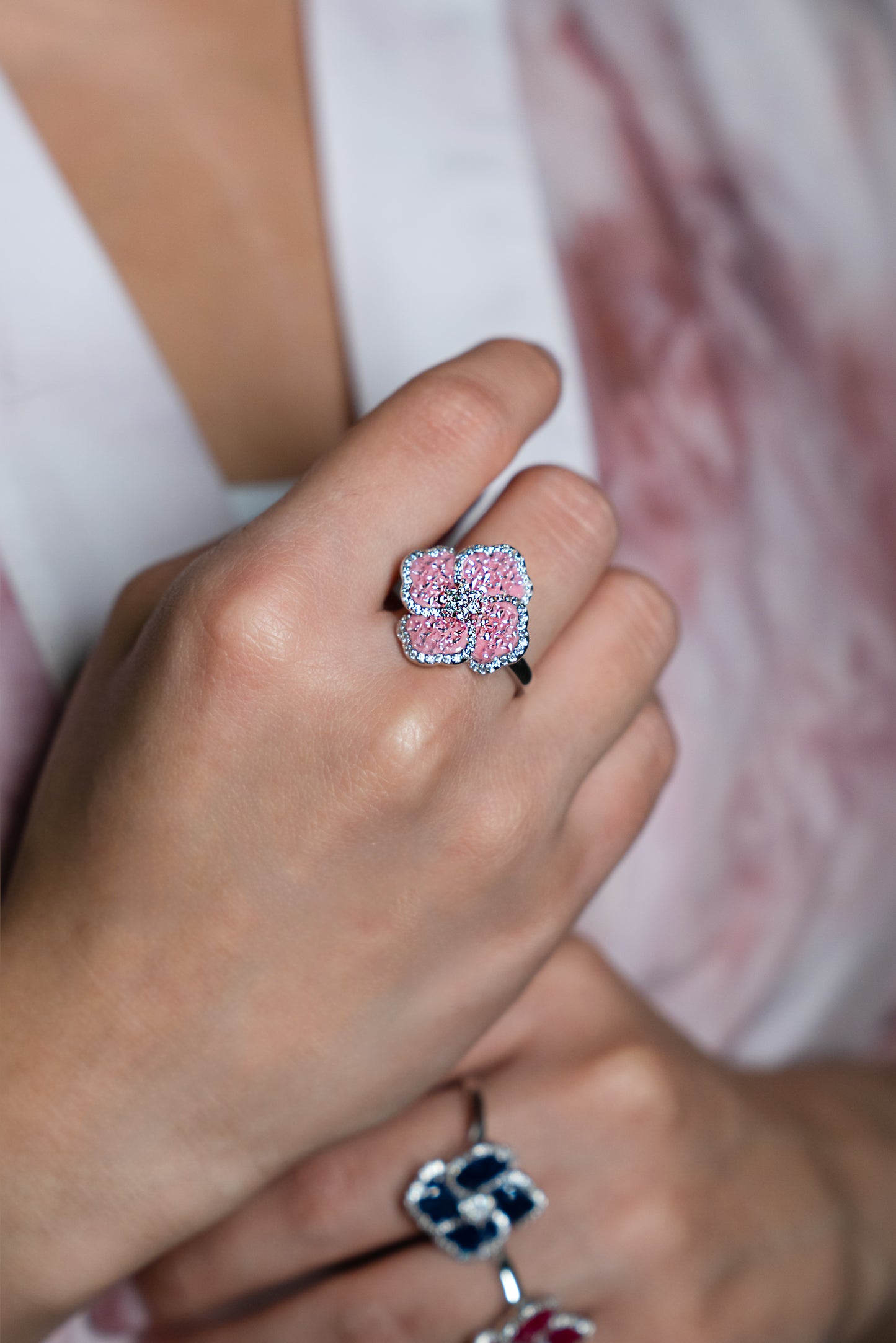 Pink Blossom Cocktail Ring
