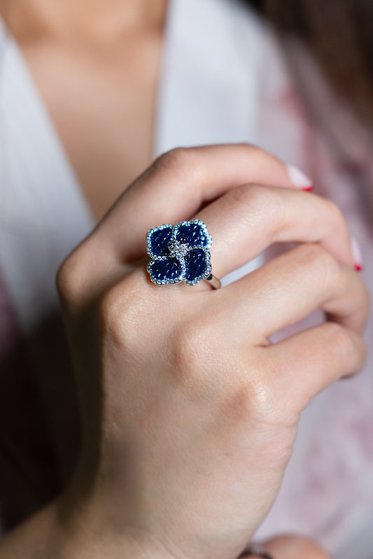 Blue Blossom Cocktail Ring