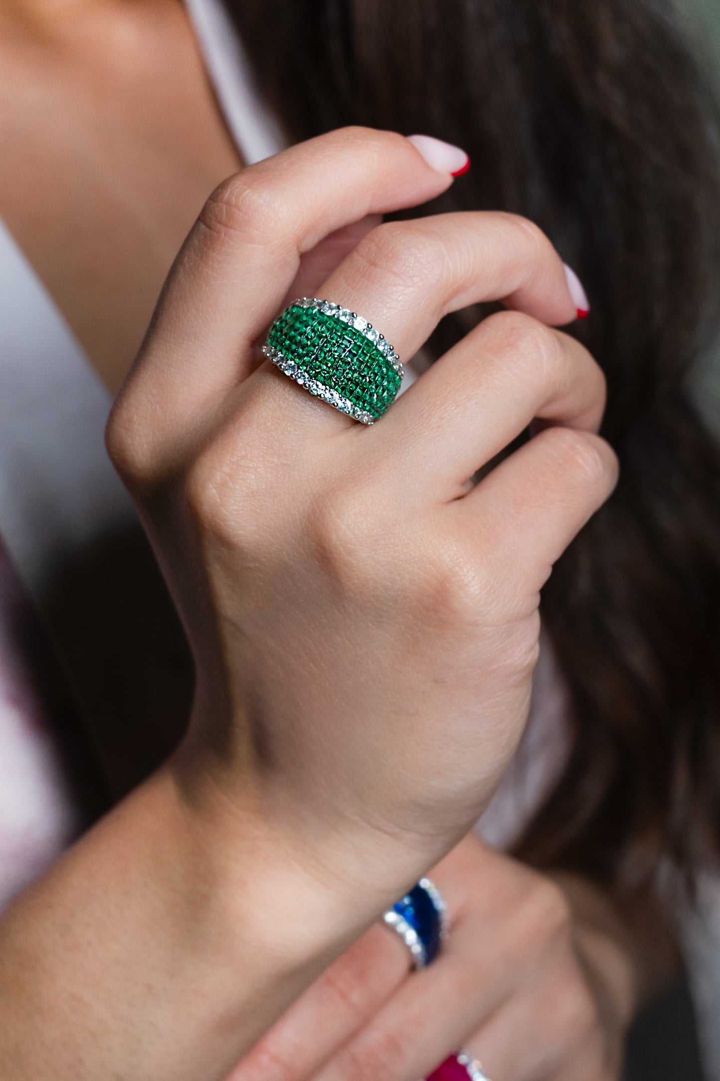 Emerald Pavé Band Ring