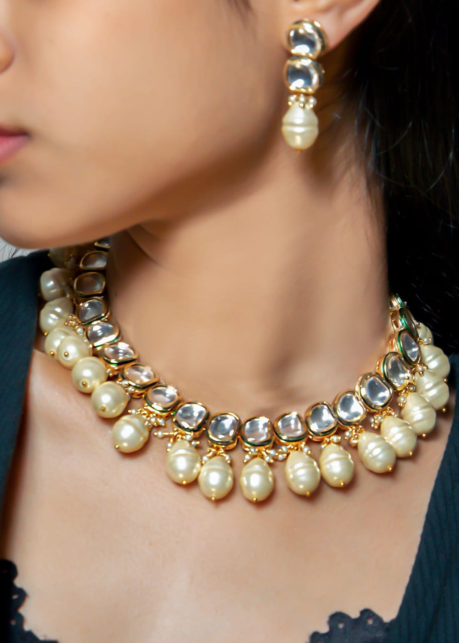 White pearl drop necklace - LABELRM