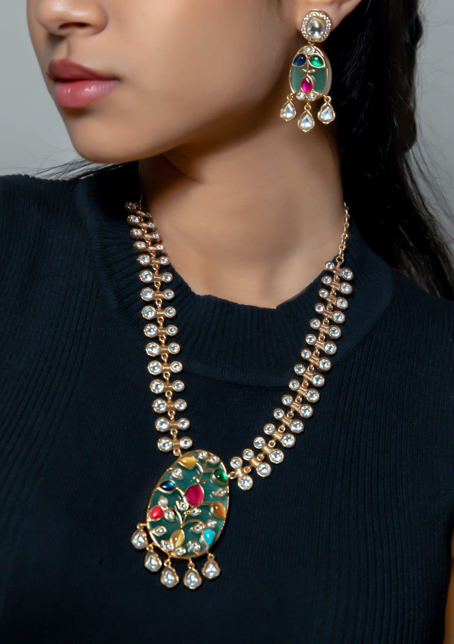 Multicolour pendent mirror necklace - LABELRM
