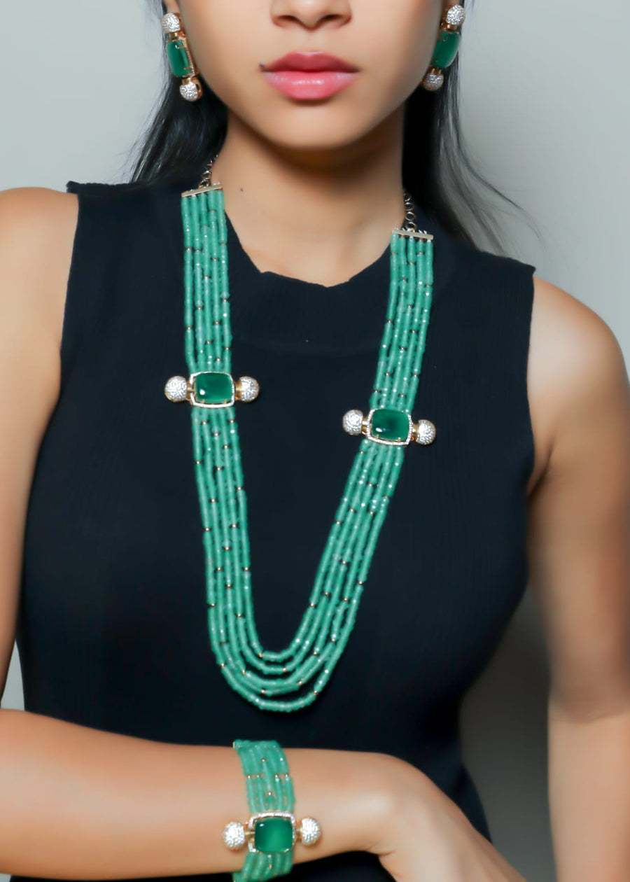 Green Beads Long Necklace - LABELRM