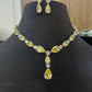 Radiant Majesty yellow and white doublets necklace set with 2 rings