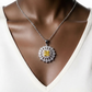 Golden Aura Halo Pendant Necklace Set