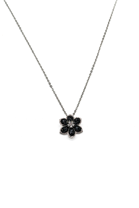 Floral Jewelry Set - Black