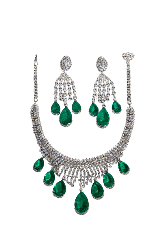 Midnight Emerald Illusion Necklace set
