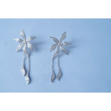 Sterling Silver Mossanite Floral Elegance Earrings