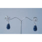 Silver Mossonite 925 Blue Stone Earrings