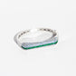 Pavé Bar Bangle – Emerald Green (Silver tone)