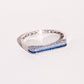 Pavé Bar Bangle – Sapphire Blue (Silver tone)