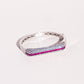 Pavé Bar Bangle – Fuchsia Pink (Silver tone)