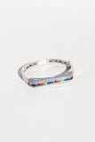 Pavé Bar Bangle – Rainbow (Silver tone)