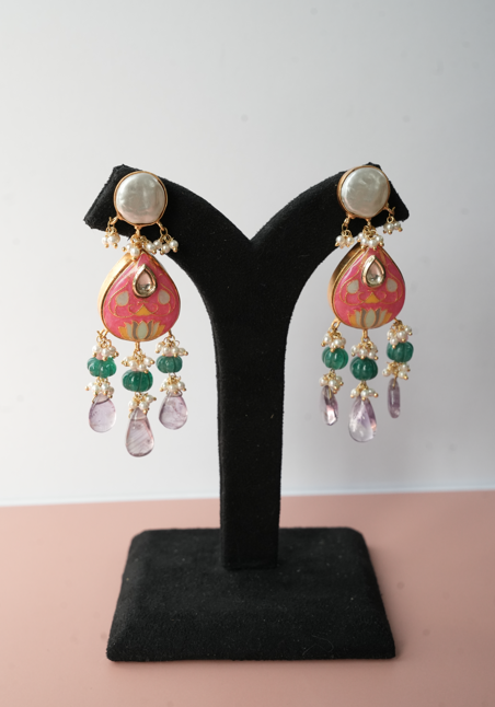 Multicolor Enamel & Kundan Statement Choker