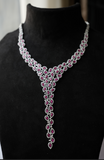 Ruby teardrop statement necklace