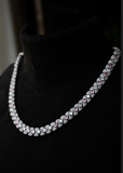 Pink stone and diamond choker