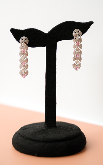 Pink stone and diamond choker