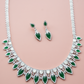 Emerald carved necklace with mother of pearl