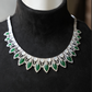 Emerald carved necklace with mother of pearl