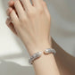 Pearl Filigree Open Bangle - Silver