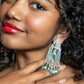 Green Ruby and Diamond Handcrafted Earring Set