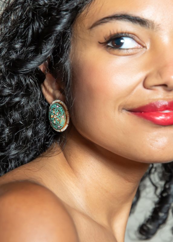 Round Meenakari Earrings