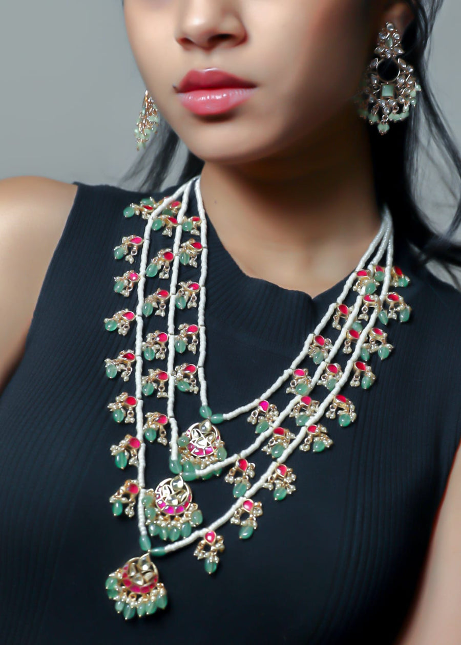 3 Lines Pearl Beads Queen Necklace - LABELRM